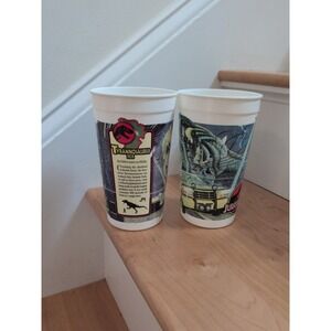 1992 Jurassic Park McDonald's T-Rex Cups JP1, Lot Of 2